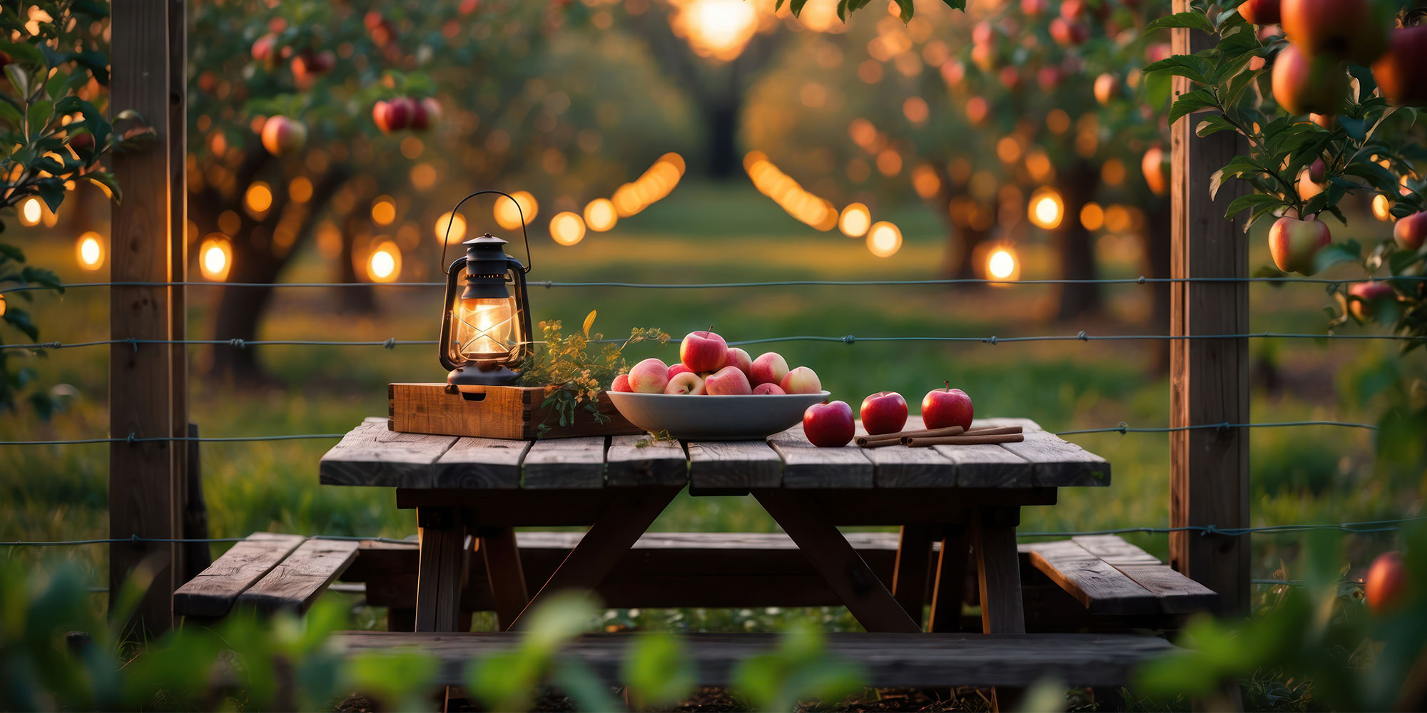 Apples Lantern Picnic Table
